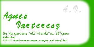 agnes varteresz business card